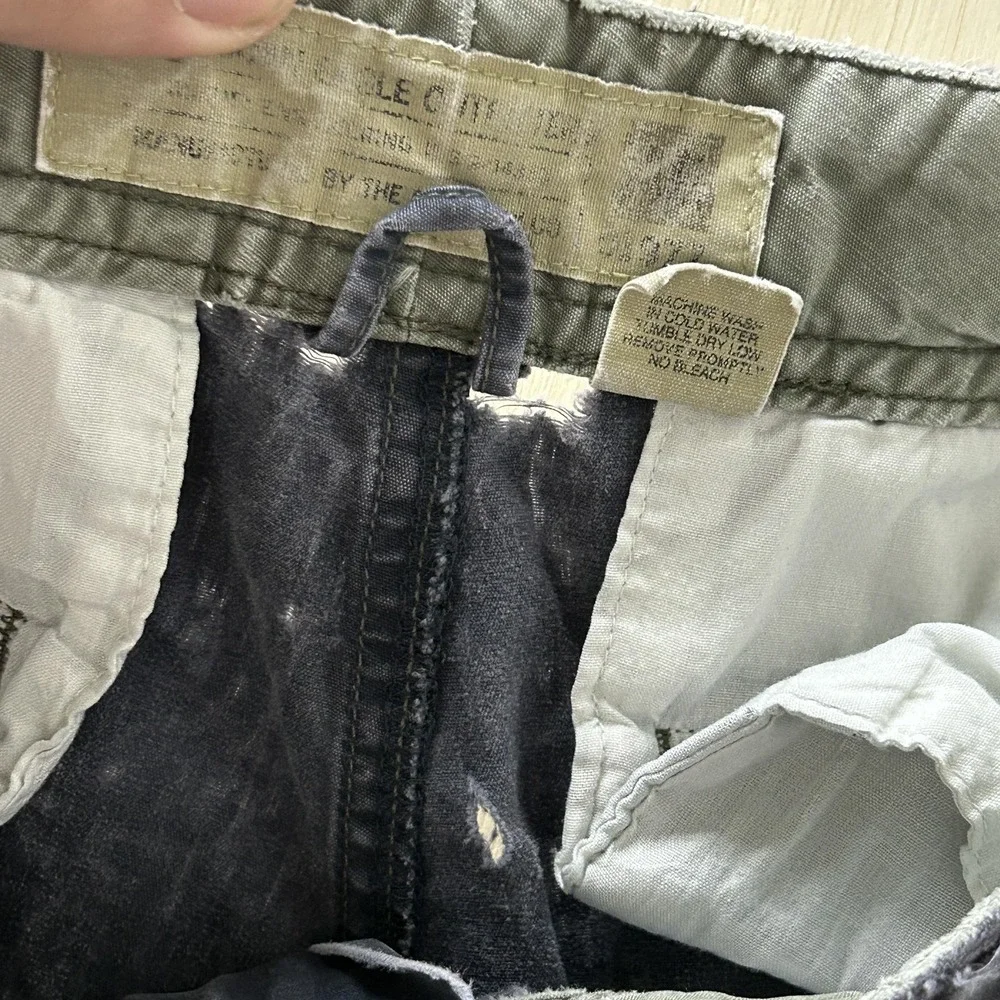 Vintage Y2K American Eagle Cargo Shorts Mens 33 Blue‎ Canvas Distressed
